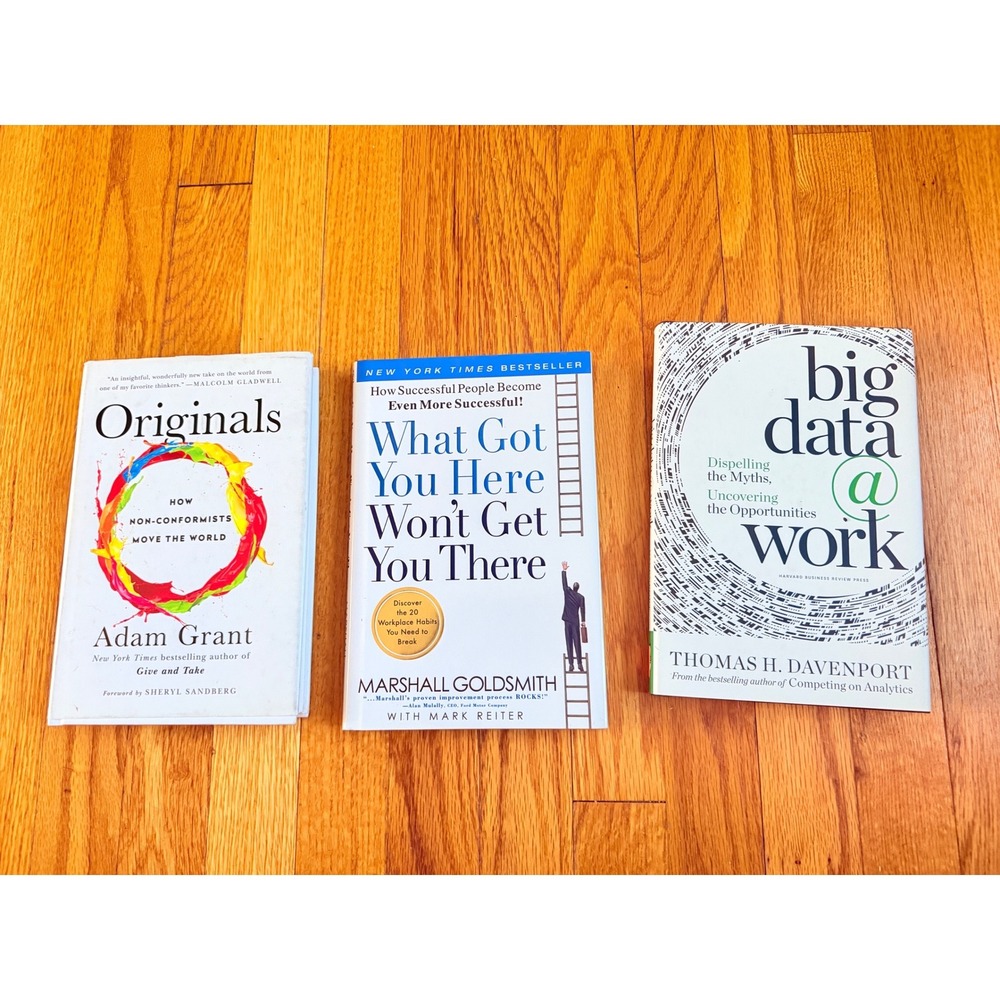 Business Book Bundle Originals Adam Grant Big Data Marshall Goldsmith 3 Books